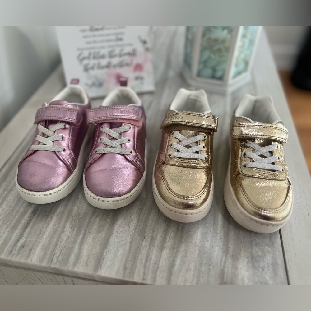 CARTER’S Bundle of 2 Girl’s Metallic Pink & Gold Sneakers Size 10